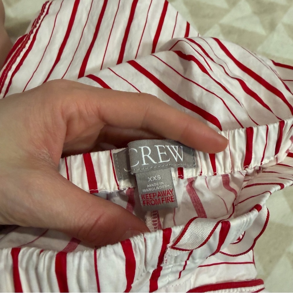 J crew Cotton poplin long-sleeve pajama pant set in peppermint stripe - Picture 4 of 4